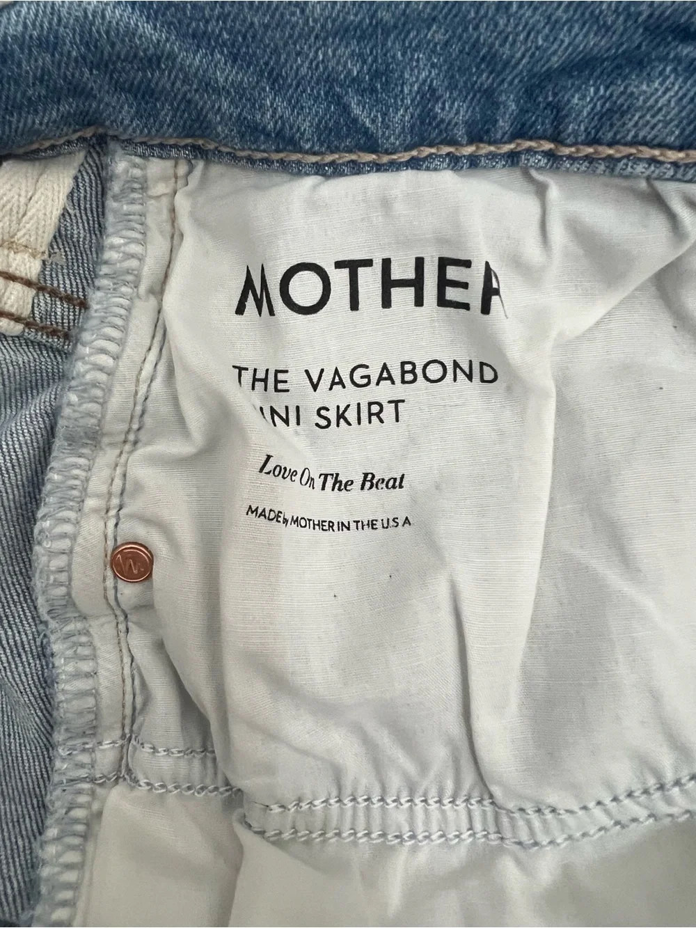 MOTHER The Vegabond Denim Skirt Woman’s Size 25
